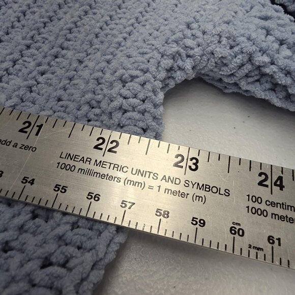 Hazel Moon Sweater Womens Medium Blue Distressed V-Neck Lace-Up Back Cropped - Picture 10 of 11